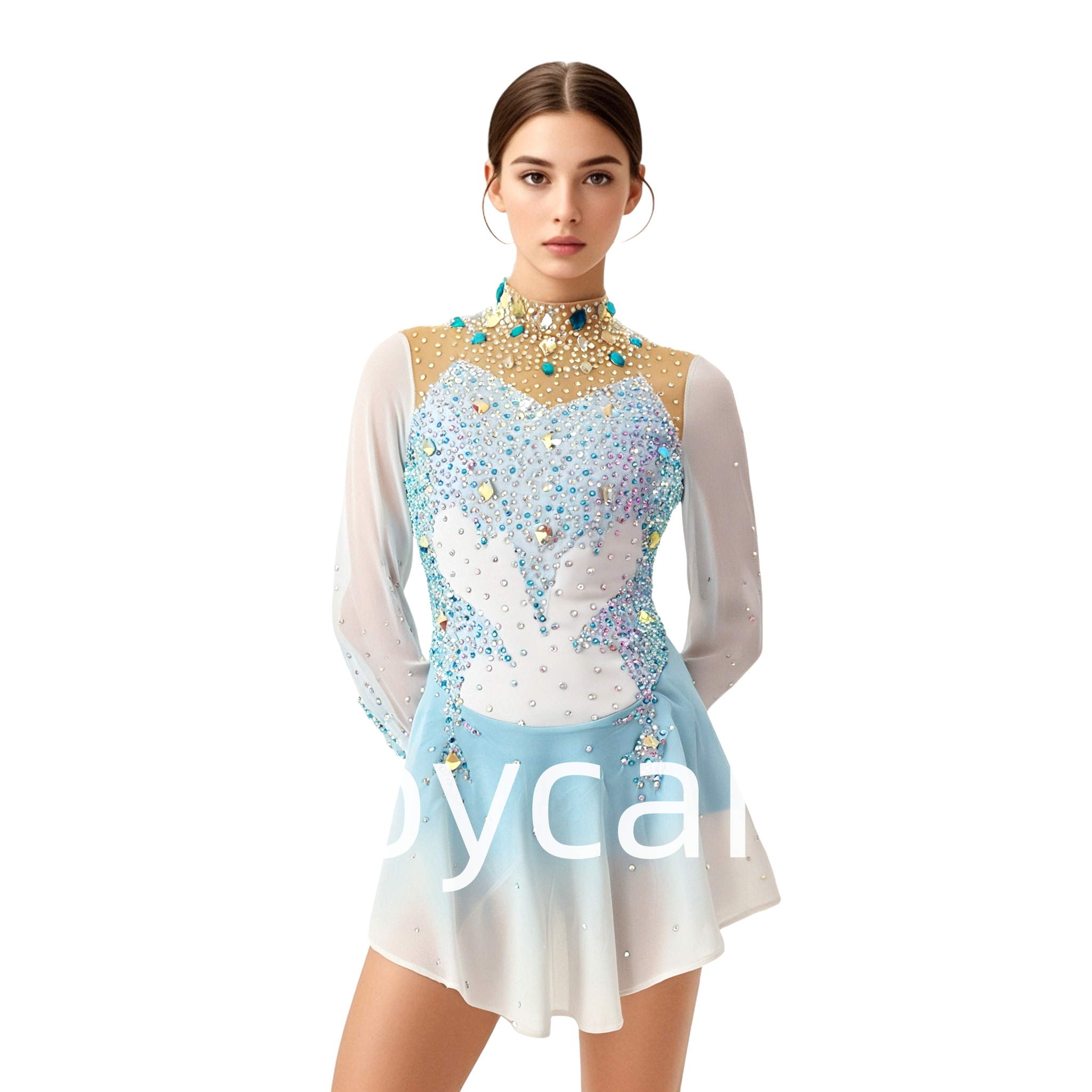 Joycan Ice Skating Dress Red Long Sleeves Elegant JSK261