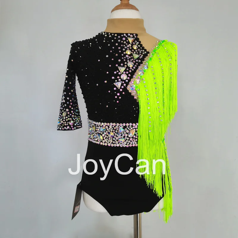 JoyCan Rhthmic Gymnastics Leotards Girls Women Black Spandex Elegant Dance Wear for Competitiion