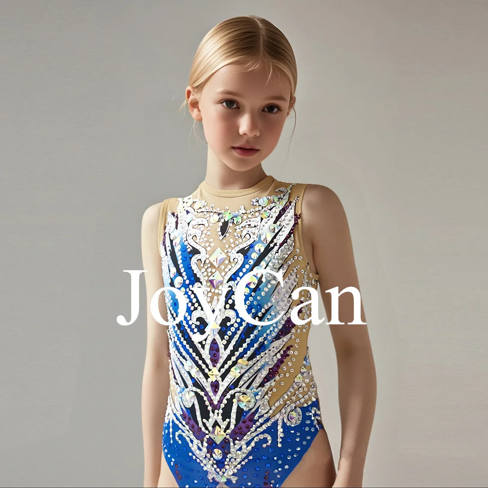 JoyCan Swimming suits Girls Women Blue Synchronized Swimming Wear for Competitiion