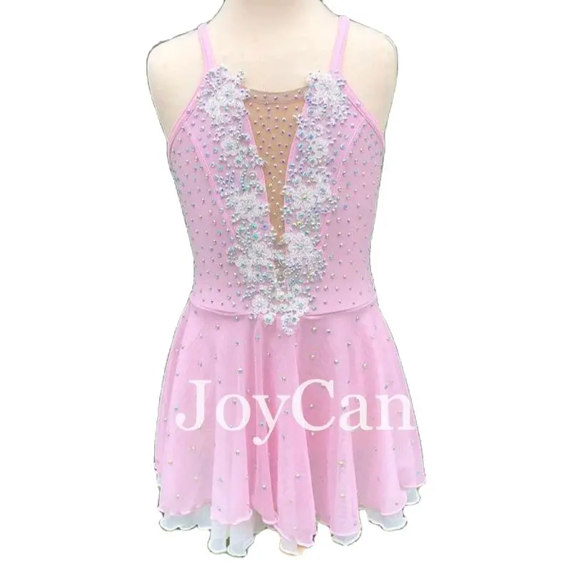 JoyCan Lyrical Dance Dress Pink Jazz Dance Costume Pole Dancing Clothes Girl Performance Training