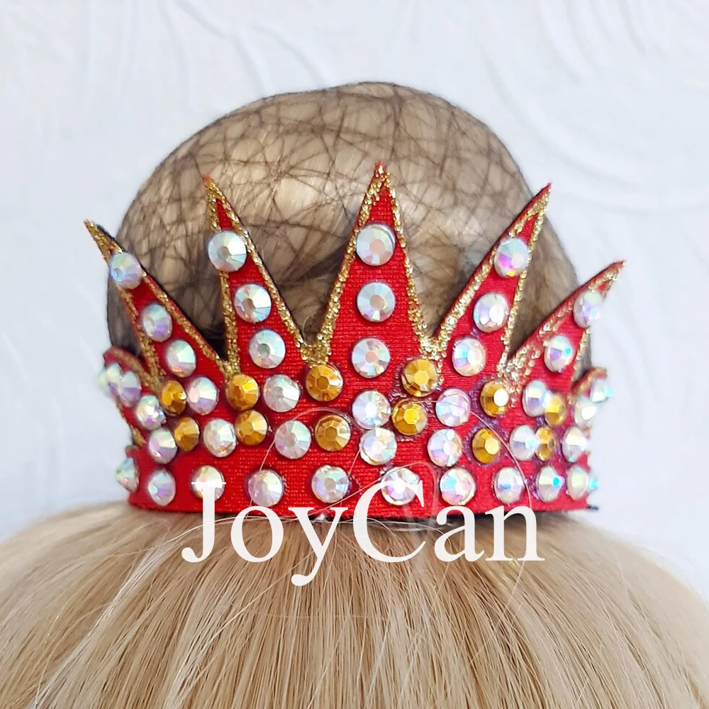 JoyCan Rhythmic Gymnastic Hair Accessory Bun Hairpiece Rhythmic Gymnastic Crown Skating Hair Bun Dance Bun Accessories