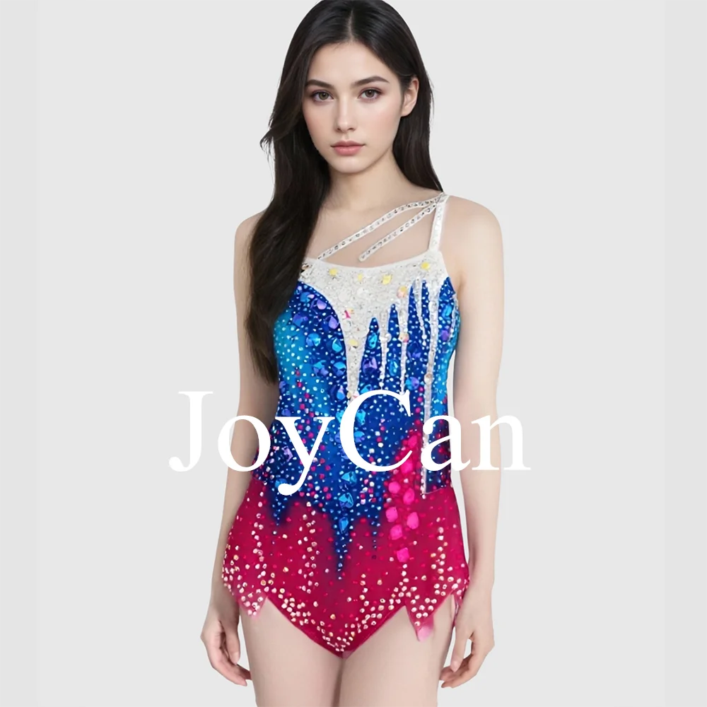 JoyCan Custom Girls Rhythmic Gymnastic LEO Dress New Women's Competition Tank Leotard Ballroom Performance Wear