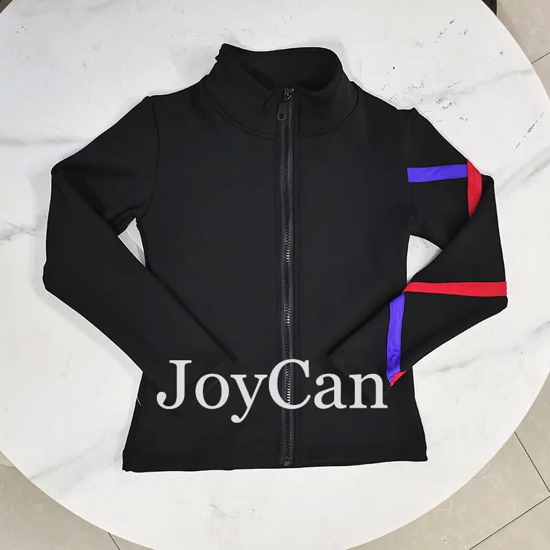 JoyCan Ice Figure  Skating  Jackets Girls Black Training Practice Fleece  Customized