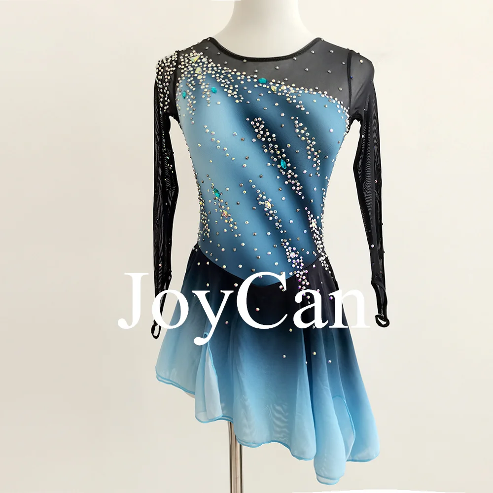 JoyCan Competition Costume for Girls and Women Figure Skating Dress with Rhinestones Mesh and Spandex for Figure Skating Events