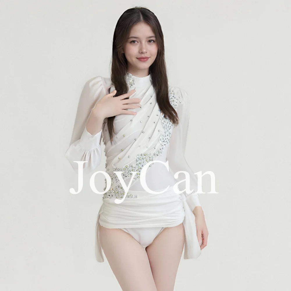 JoyCan For Customizable Lyrical Dance Dress for Children Long Sleeves Pole Dance Luxury Flash Drill