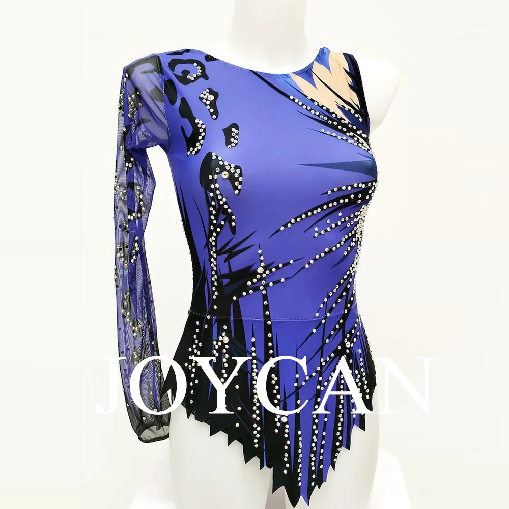 JoyCan Rhthmic Gymnastics Leotards Girls Women Purple Spandex Elegant Dance Wear for Competitiion