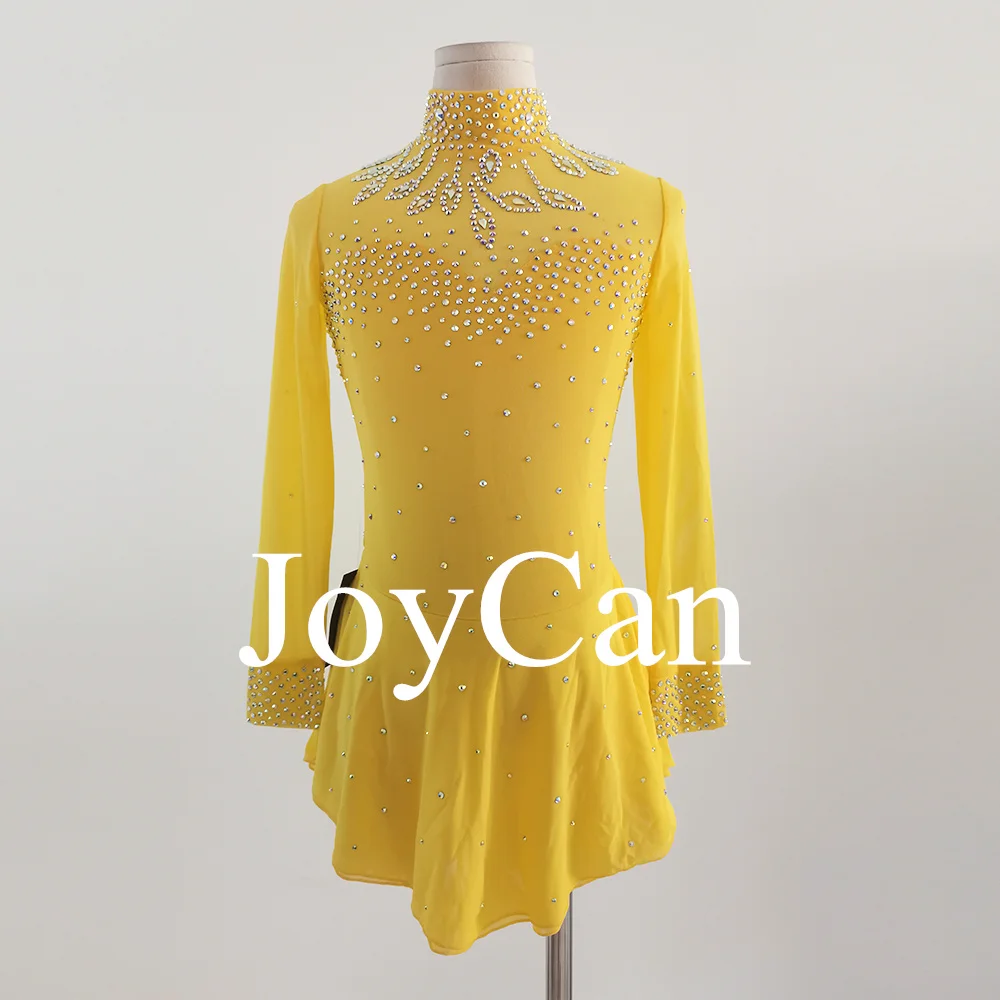 JoyCan Ice Figure Skating Dress Girls Spandex Stretchy Competition Dance Wear Customized