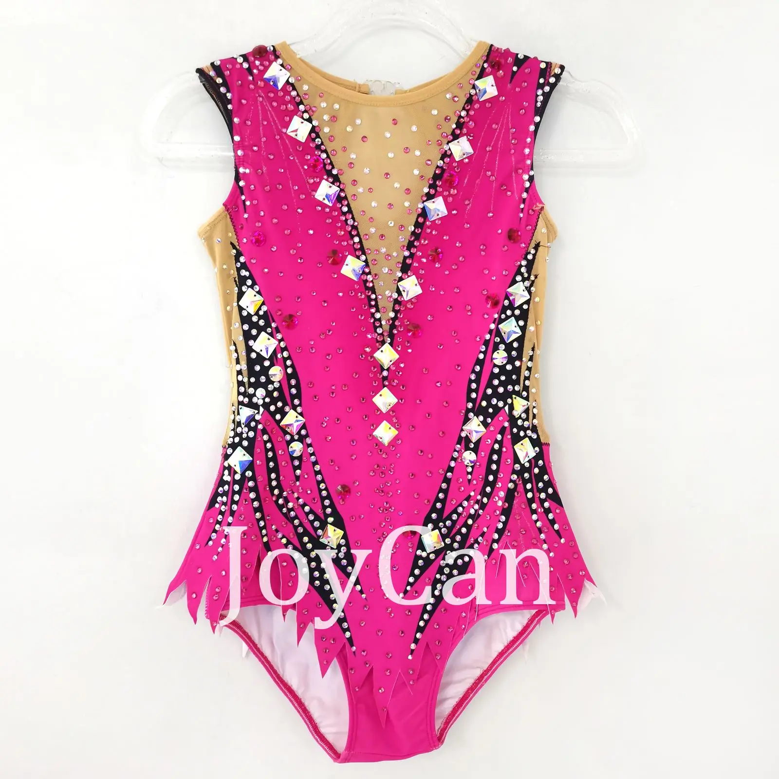 Customize Rhthmic Gymnastics Leotards Girls Women Pink Spandex Dance Costumes for Competition