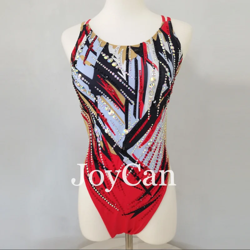JoyCan Swimming suits Girls Women Red Synchronized Swimming Wear for Competitiion