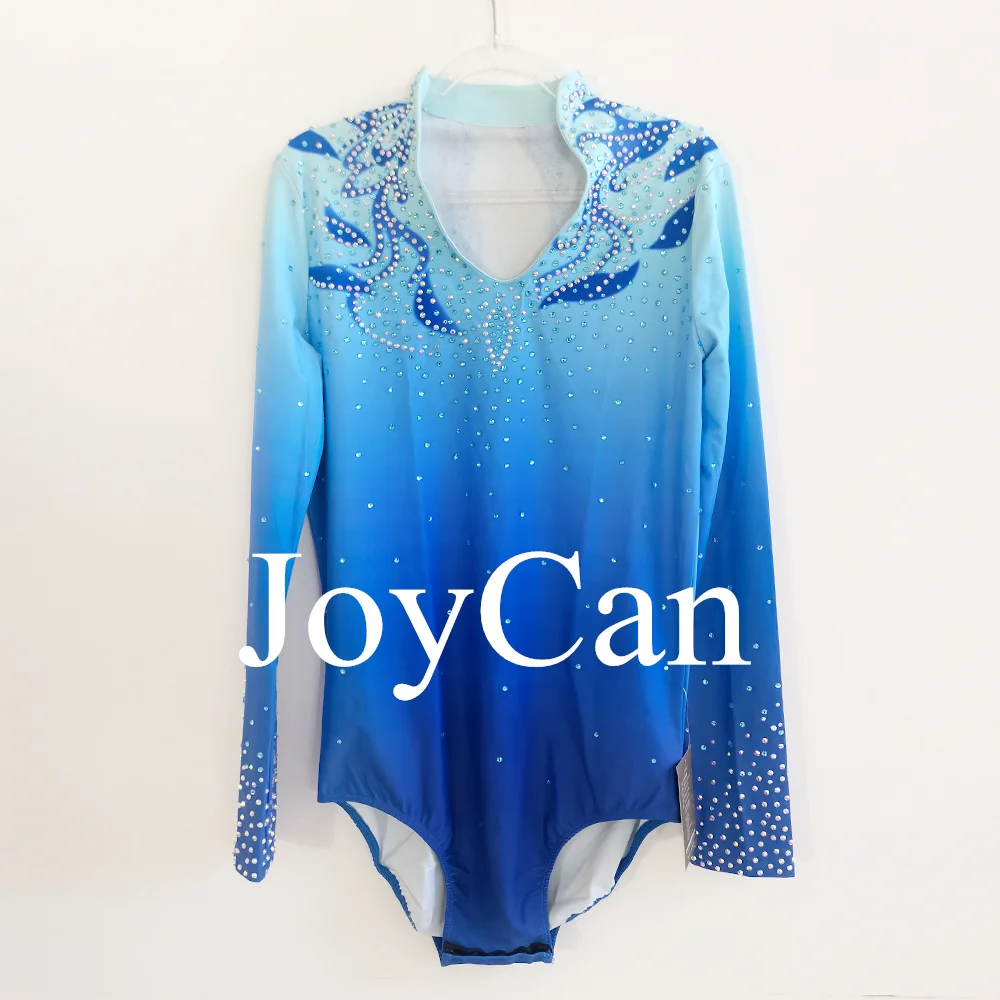 JoyCan Figure skating Costumes Boys Men Blue Spandex Dance Wear for Competitiion