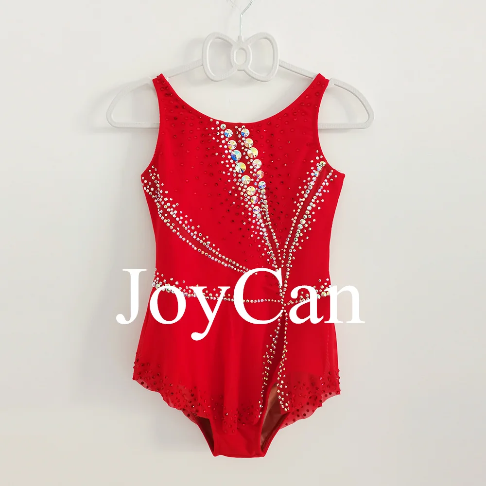 JoyCan Rhthmic Gymnastics Leotards Girls Women Orange Spandex Elegant Dance Wear for Competitiion