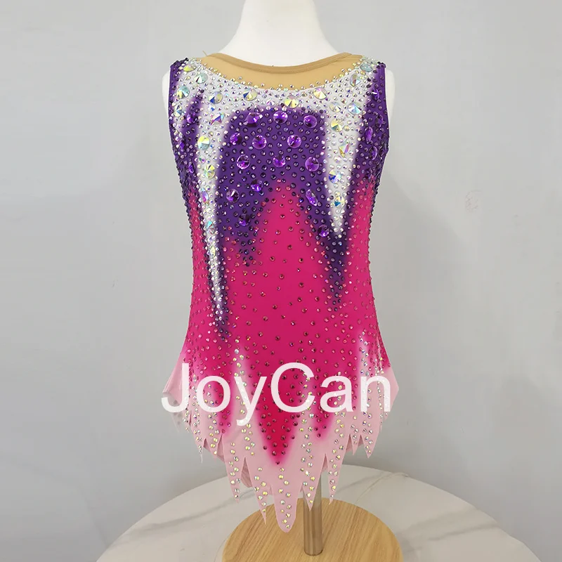 JoyCan Rhthmic Gymnastics Leotards Girls Women Pink Spandex Elegant Dance Wear for Competitiion