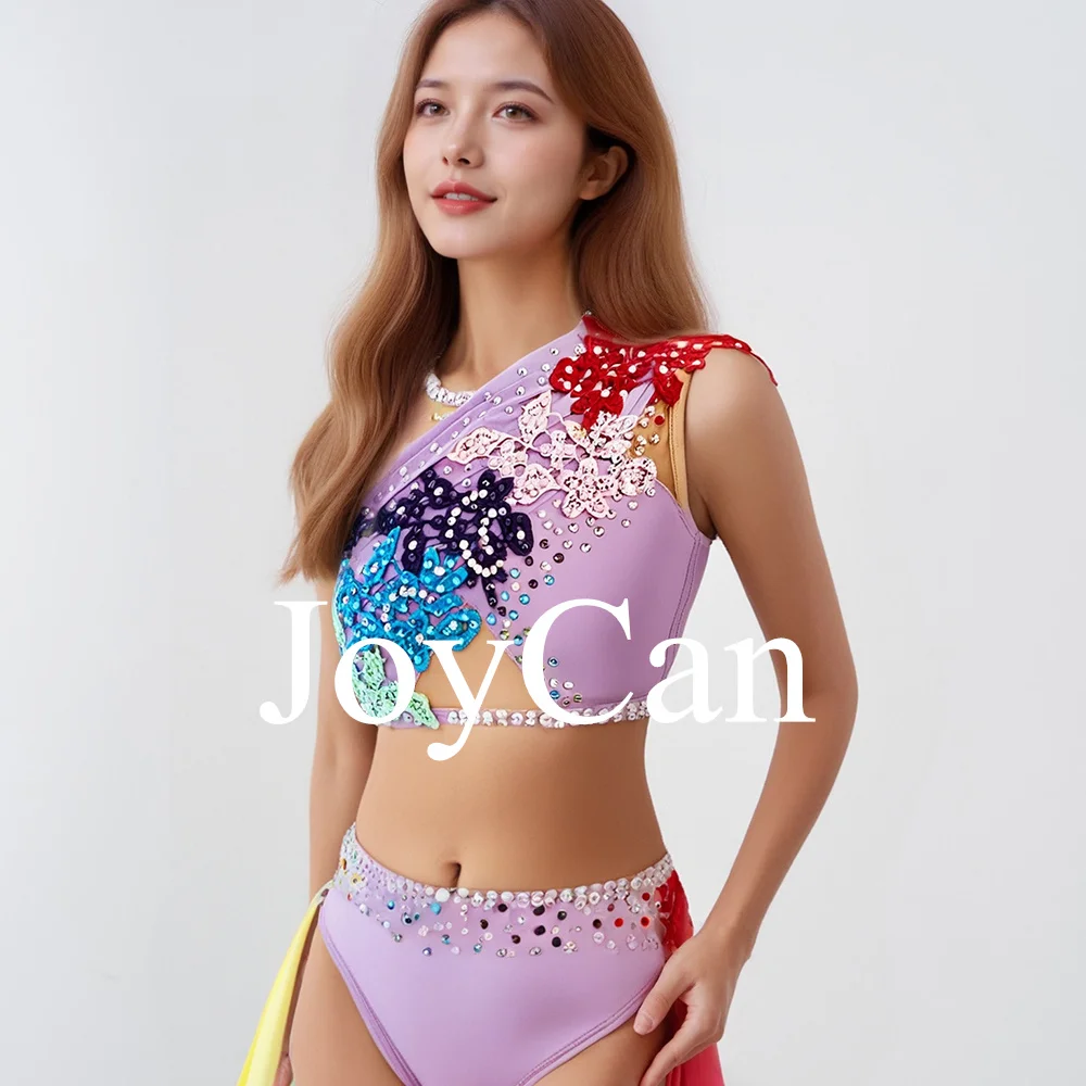 JoyCan Lyrical Dance Dress Jazz Dance Costume Pole Dancing Clothes Girl Performance Training