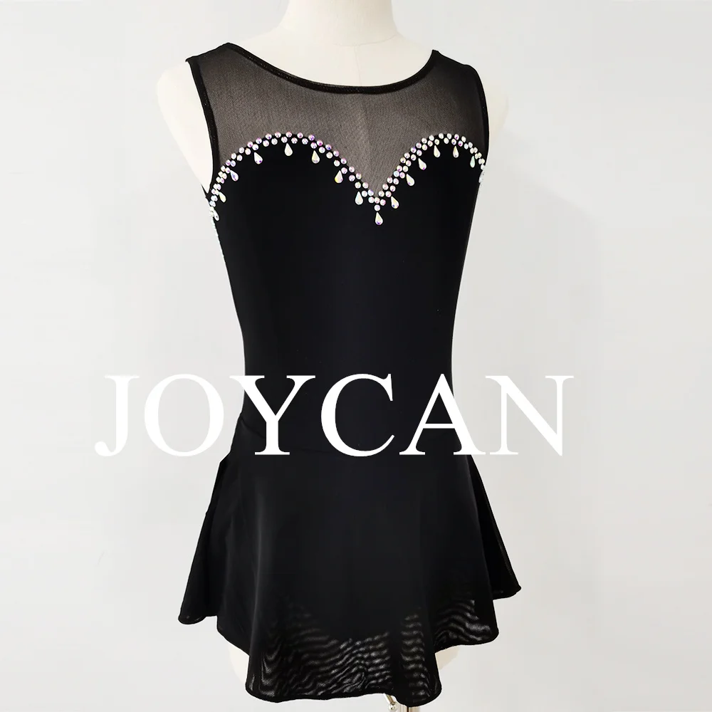 JoyCan Ice Figure  Skating  Dress Girls Green Spandex Stretchy Competition Dance Wear Customized