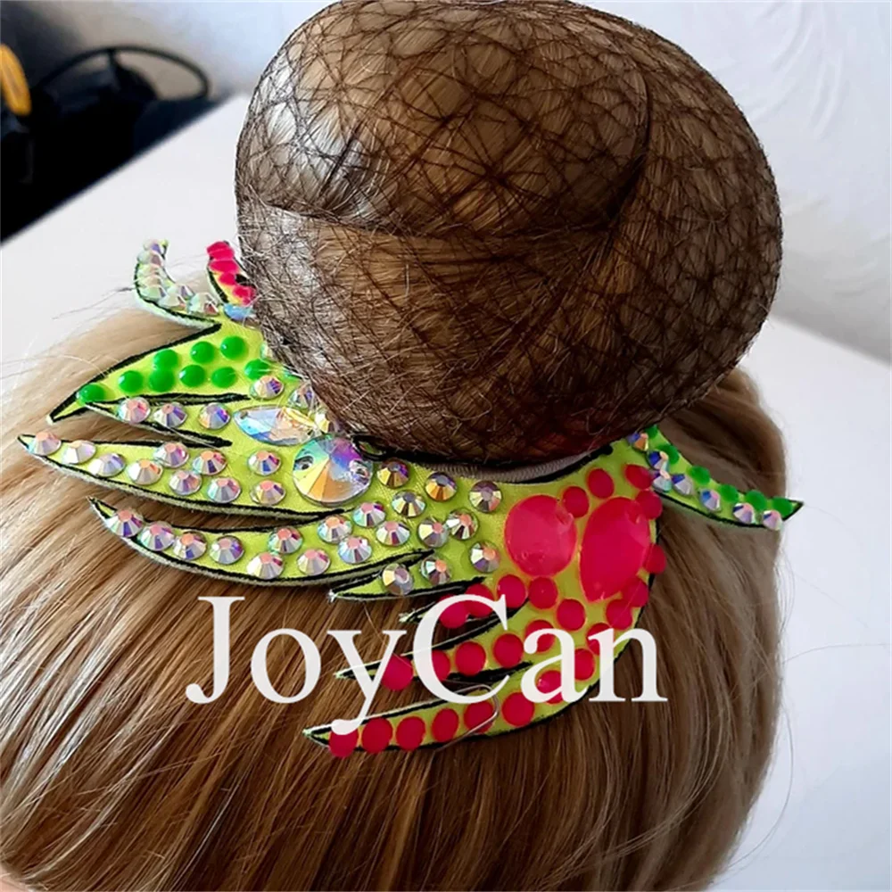 JoyCan Rhythmic Gymnastic Hair Accessory Bun Hairpiece Rhythmic Gymnastic Crown Skating Hair Bun Dance Bun Accessories