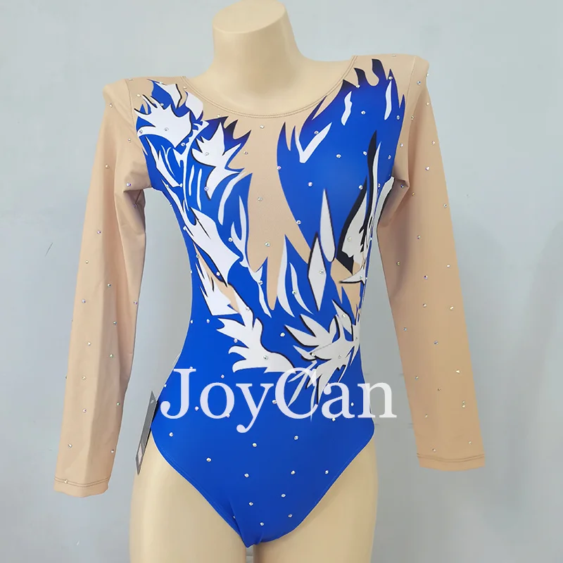 JoyCan  Gymnastics Leotards Girls Women Blue Spandex Elegant Dance Wear for Competitiion