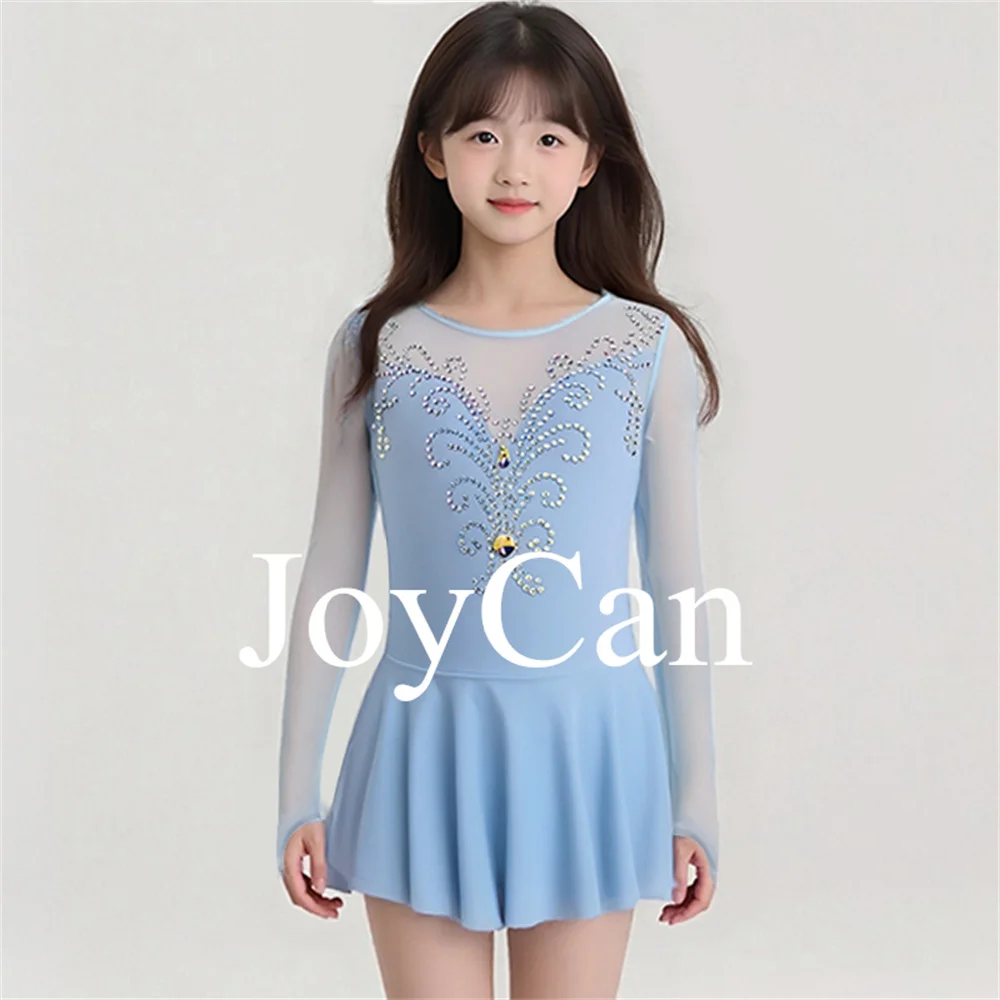 Ice Figure Skating Dress for Girls Black Spanex Stretchy Competition Dance Wear Customized