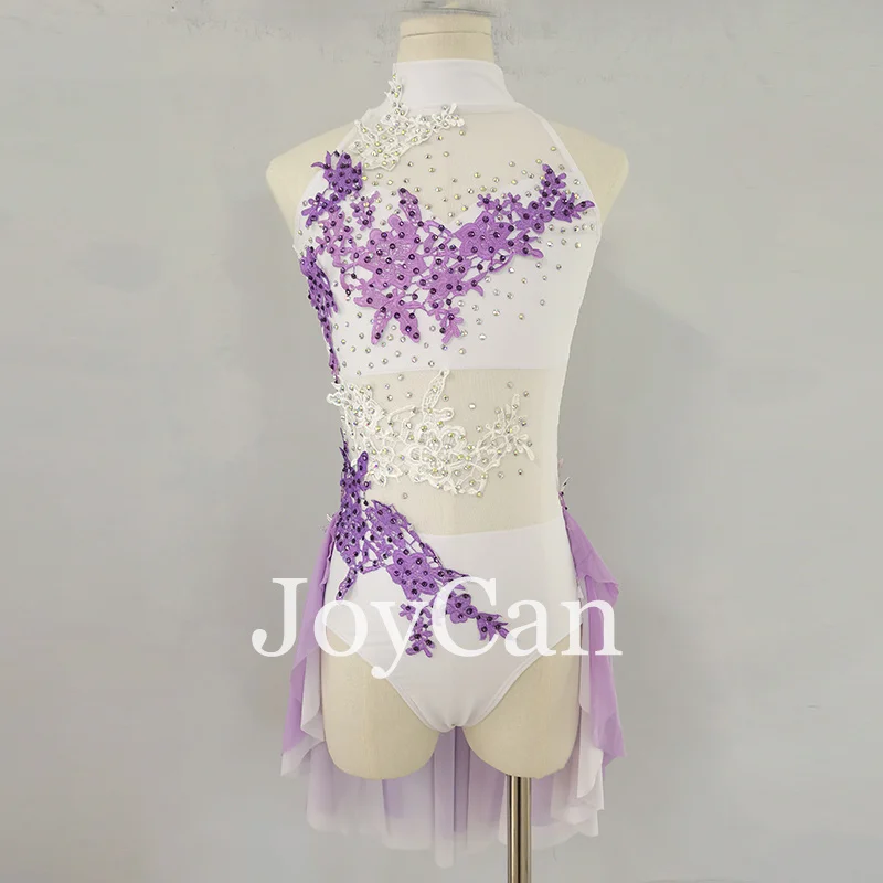 JoyCan Lyrical Dance Dress White  Jazz Dance Costume Pole Dancing Clothes Girl Performance Training