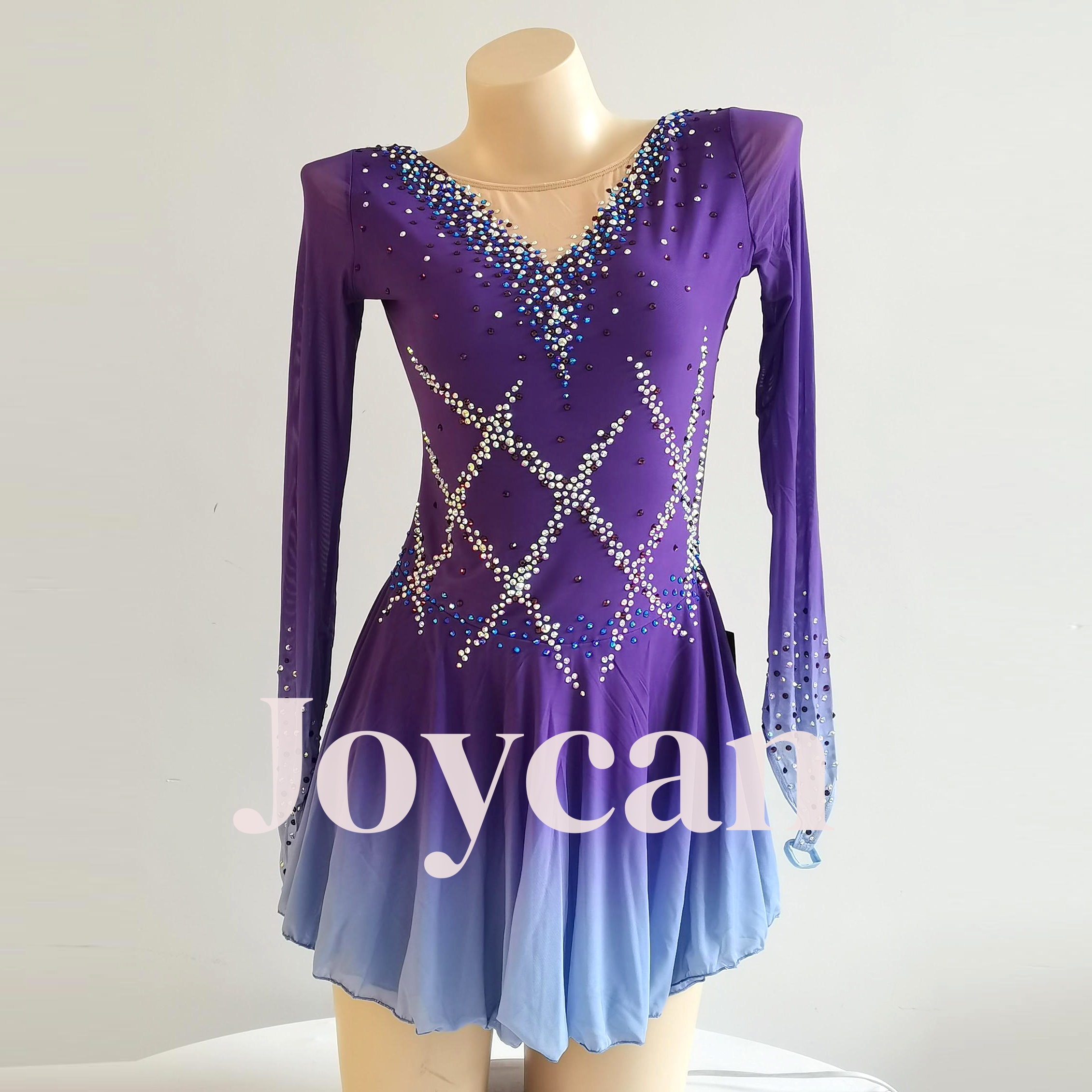 JoyCan Figure Skating Dress Girl's Diamond Long Sleeves