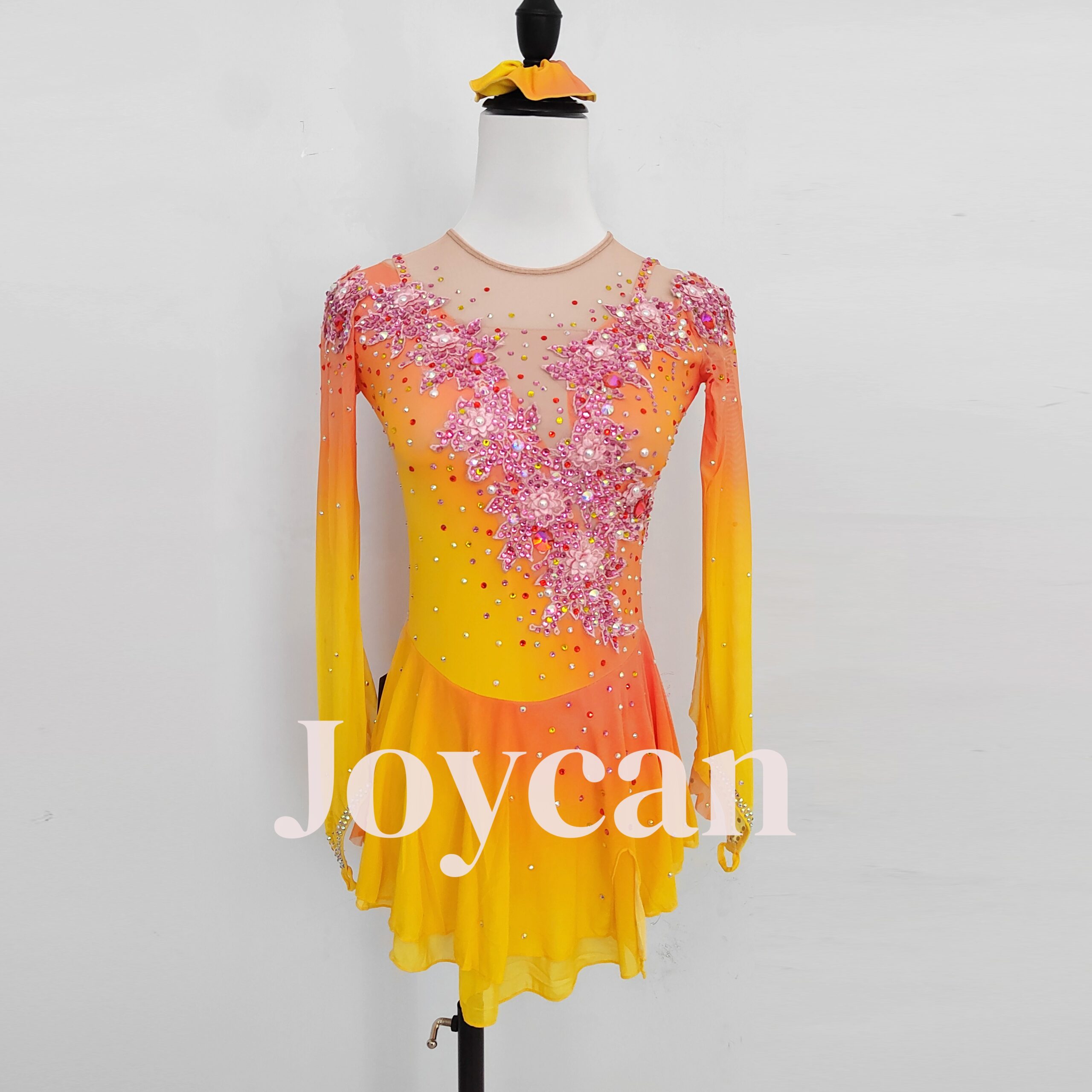   JoyCan Figure Skating Dress Girl’s Diamond Long Sleeves