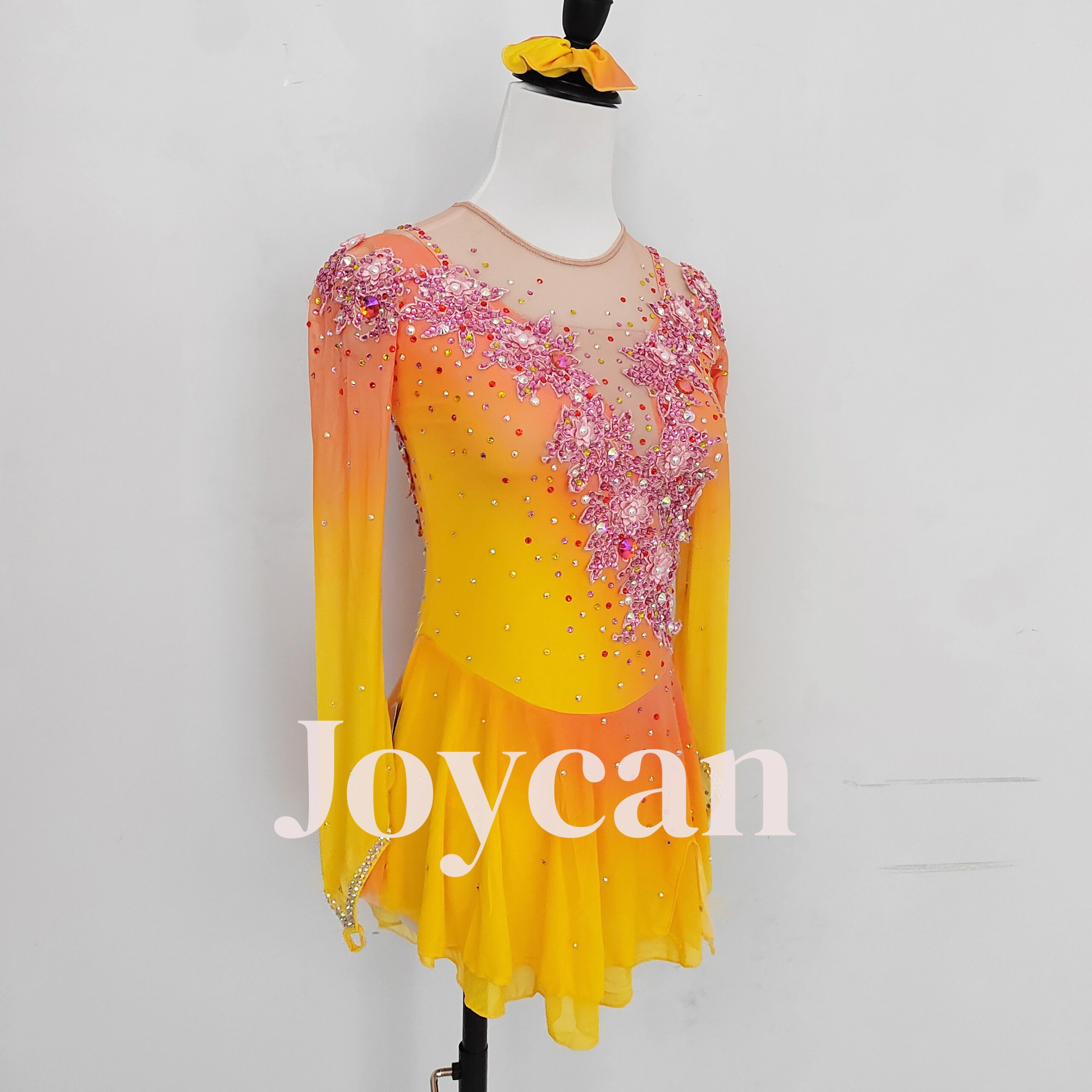   JoyCan Figure Skating Dress Girl’s Diamond Long Sleeves